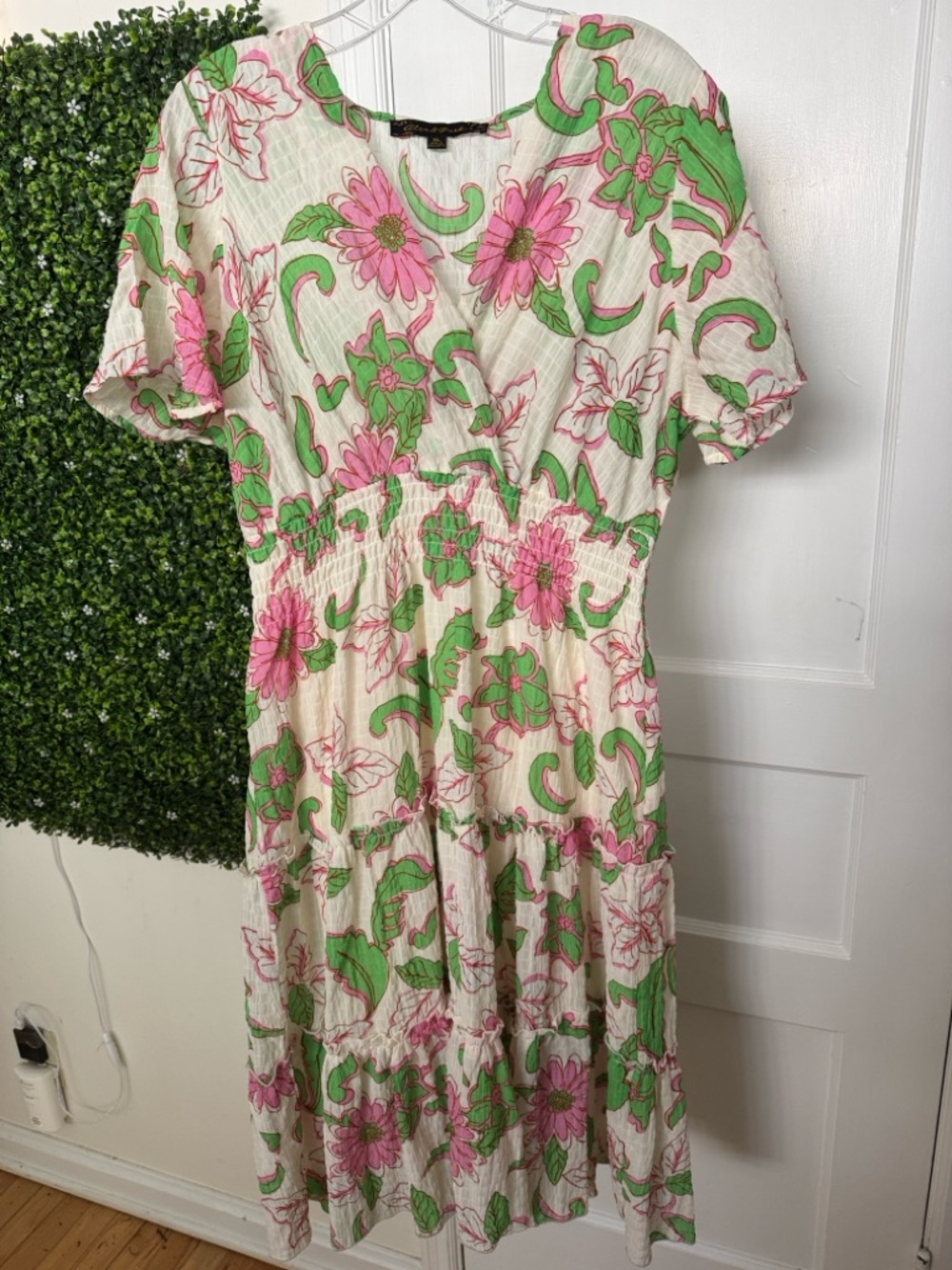 Women's Pink & Green Floral Maxi Dress
